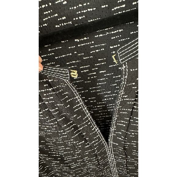 Burberry Black White Swingy Mini Dress Long Sleeve Swiss Dot Silk Small/4-6 - Picture 4 of 12